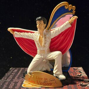 Elvis Presley Live In Las Vegas Collectible Ornament With Mirror Back & Box